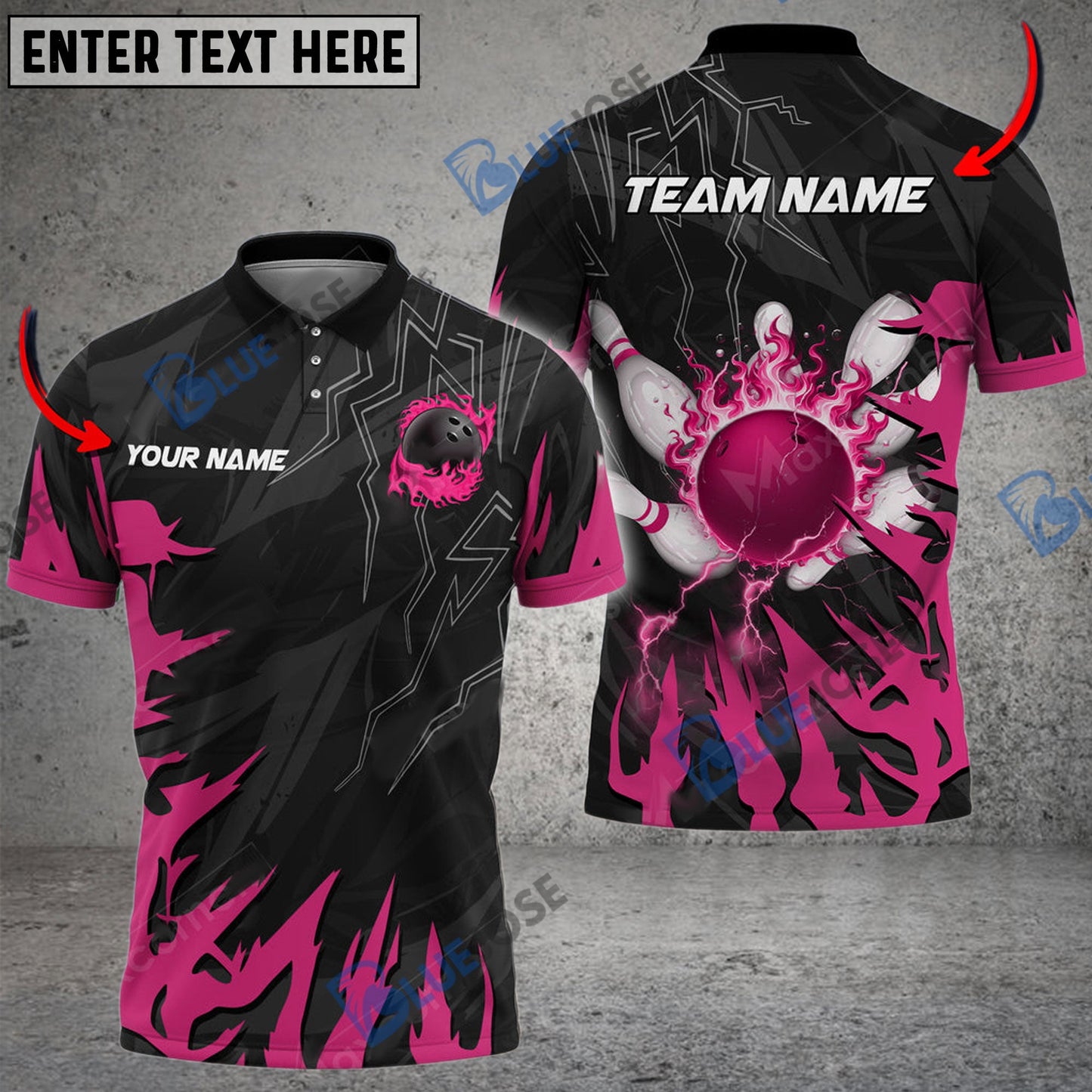 Frenzideas Bowling And Pins Break The Darkness Customized Name 3D Shirt ( 5 Colors)