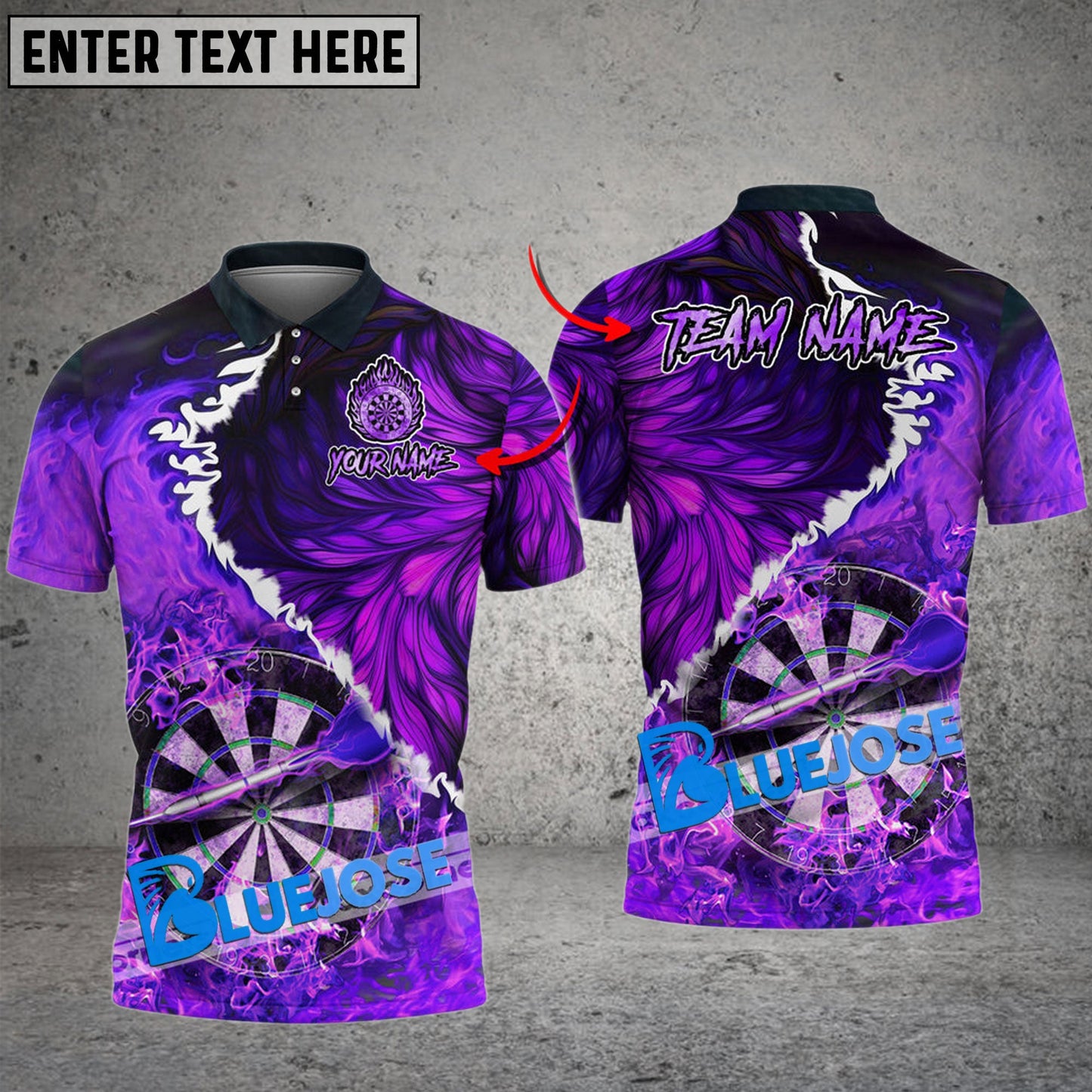 Frenzidea Darts Volcanic Lava Personalized Name, Team Name 3D Shirt (6 Colors)