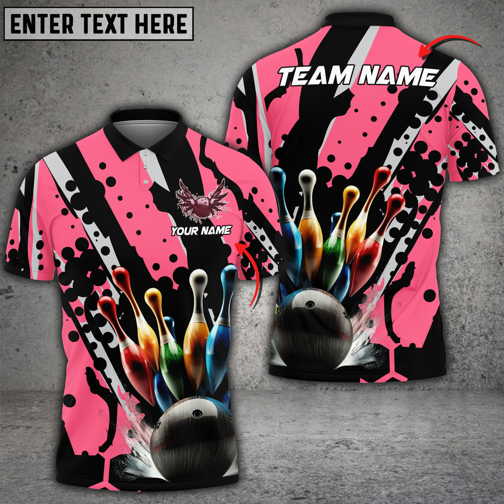 frenzideas Bowling And Pins Eagle Wings Customized Name 3D Shirt ( 6 Colors)