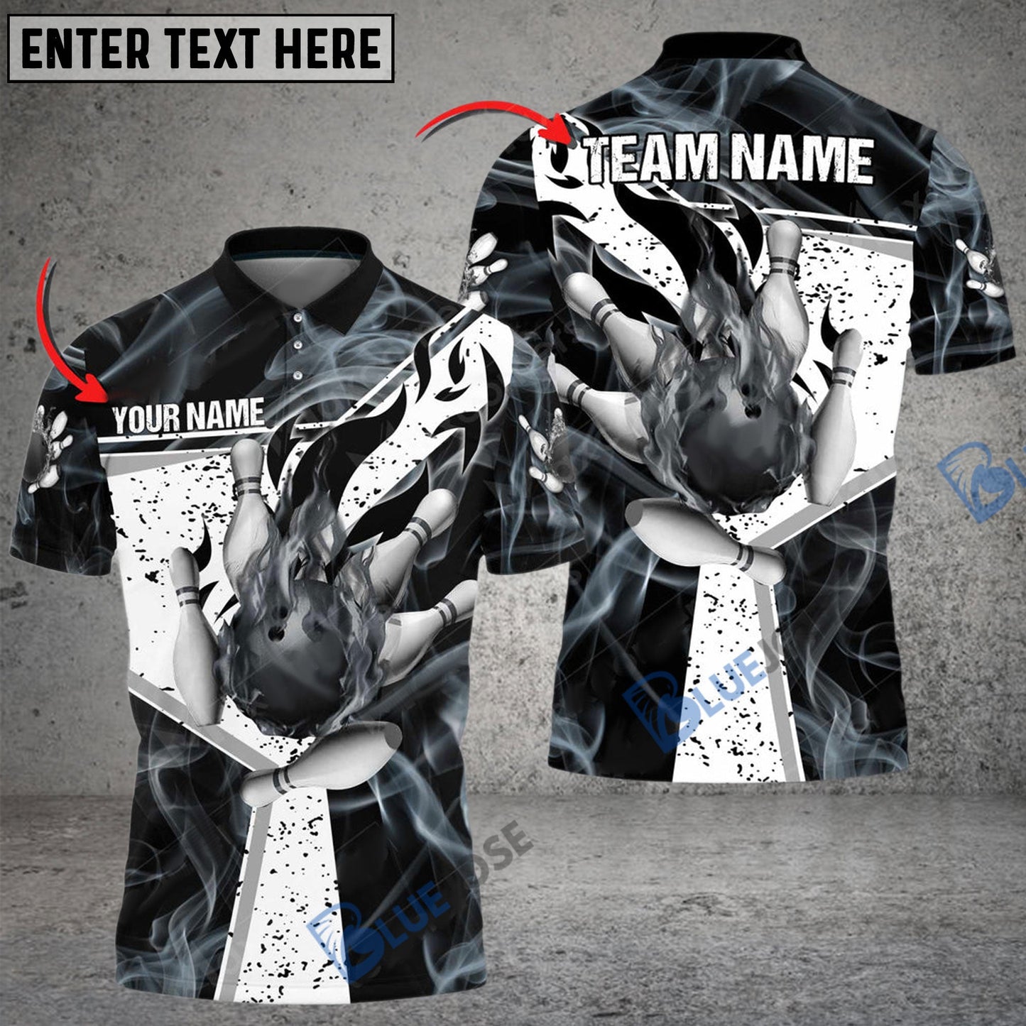 Frenzideas Bowling And Pins Fire Destroys Darkness Customized Name 3D Shirt ( 5 Colors)