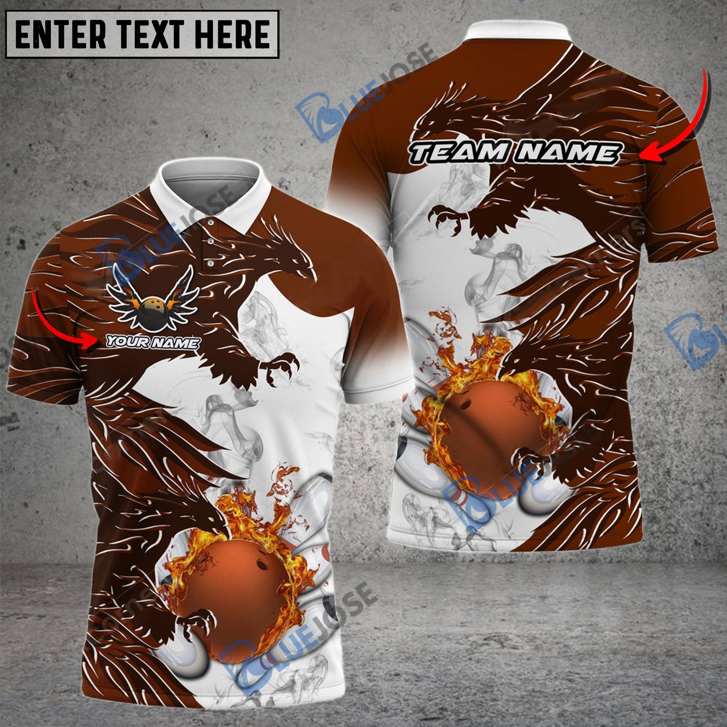 Frenzidea Bowling And Pins Hell Eagle Customized Name 3D Shirt ( 6 Colors)