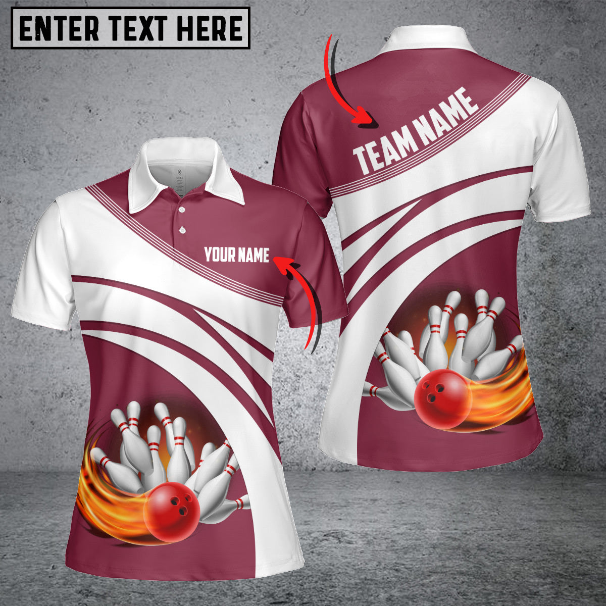 Frenzidea Velvet Bowling Ball Premium Customized Name 3D Shirt For Women