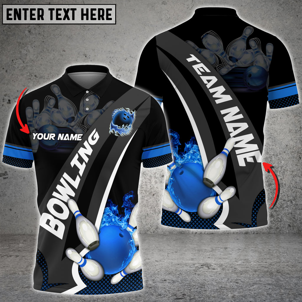Frenzidea Bowling And Pins Plame Premium Multicolor Option Personalized Name 3D Shirt