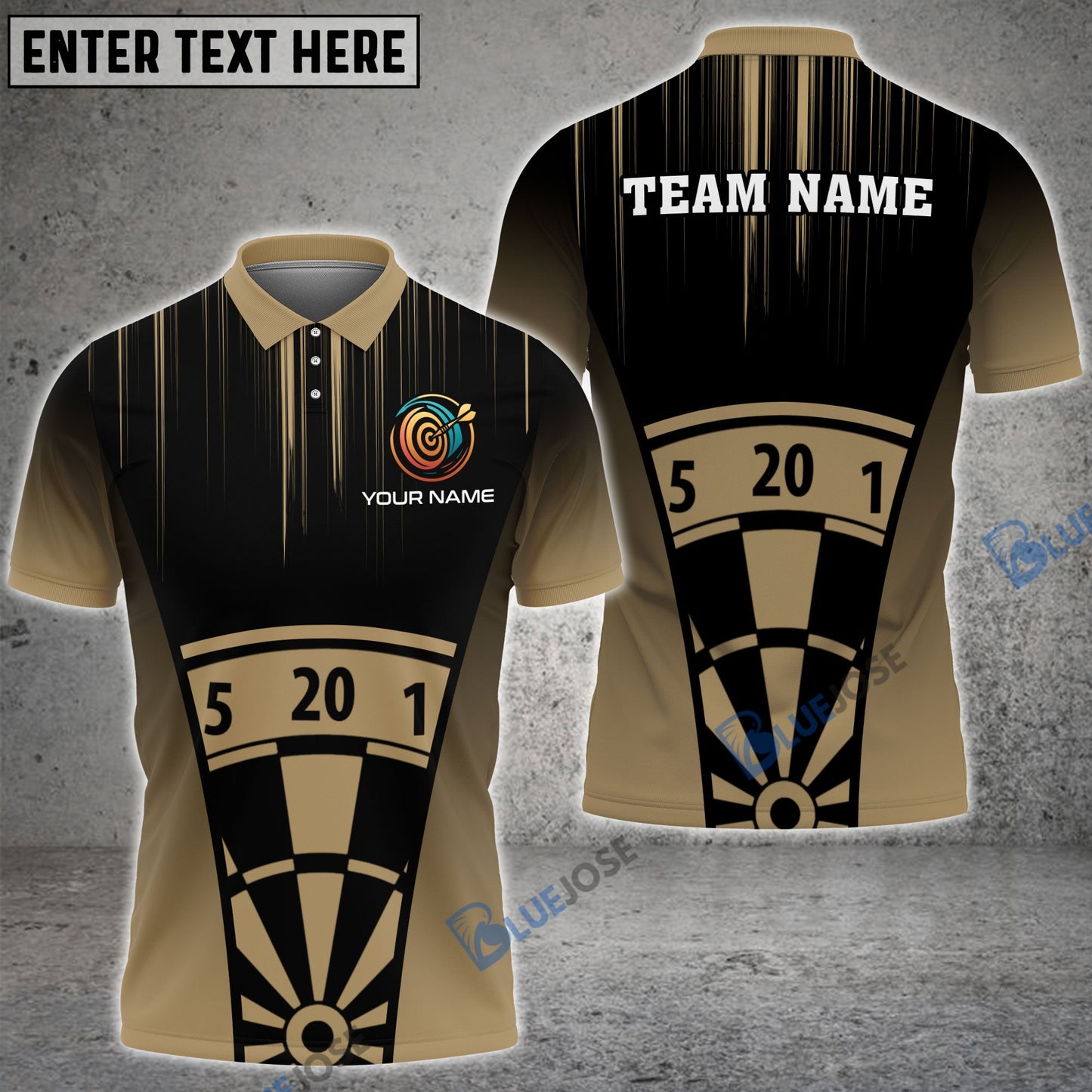 Frenzidea Brown Tattoo Darts Board Personalized Name, Team Name 3D Shirt