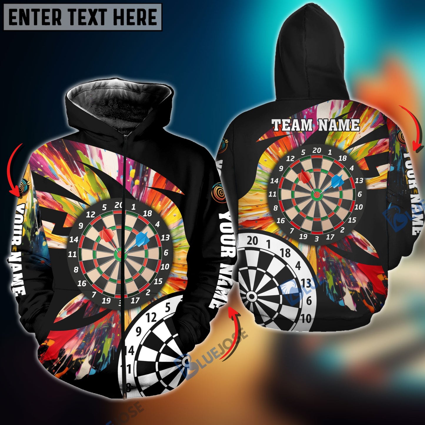 Frenzidea Colorful Darts Board Personalized Name, Team Name 3D Shirt