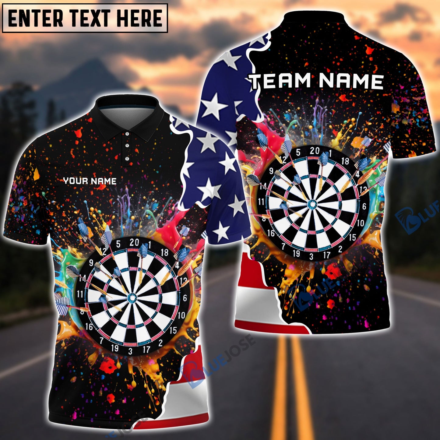 Frenzidea Dartboard Colorful Paint Smash Personalized Name, Team Name 3D Shirt
