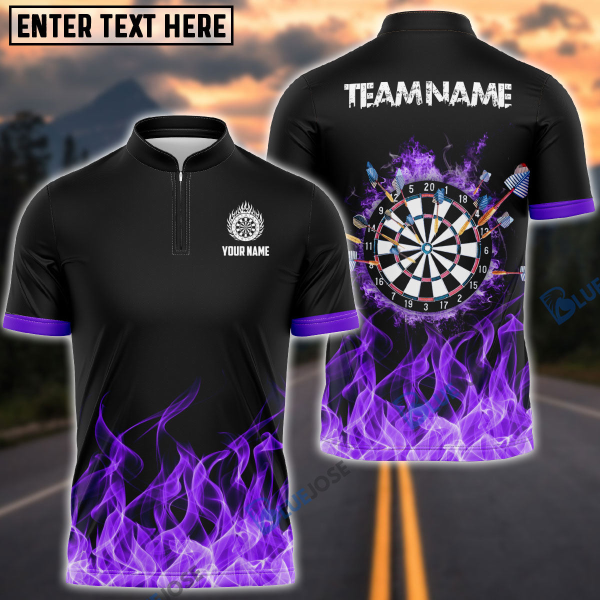 Frenzidea Fire Dartboard Personalized Name, Team Name 3D Shirt (4 Colors)
