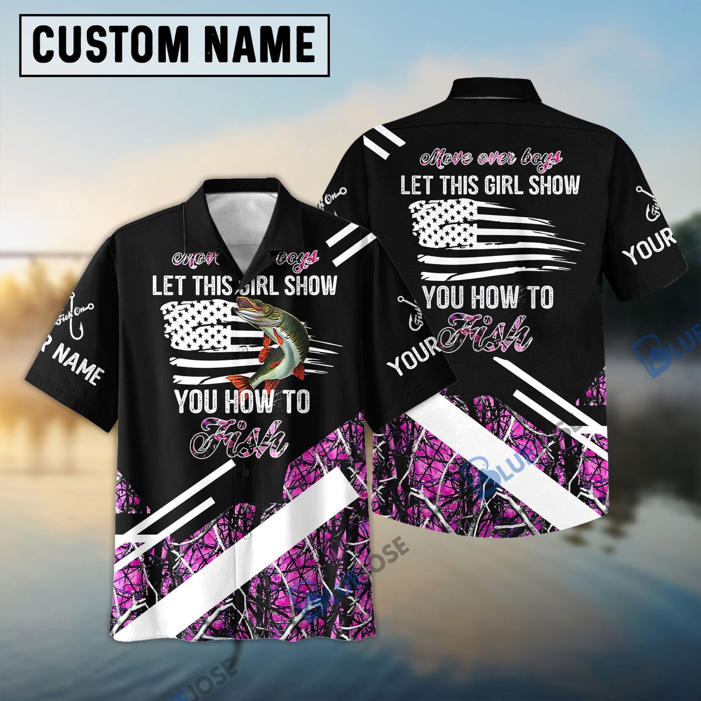 Frenzidea Move Over Boys Let This Girl Show You How To Fish Musky Pink Camo Custom 3D Shirts