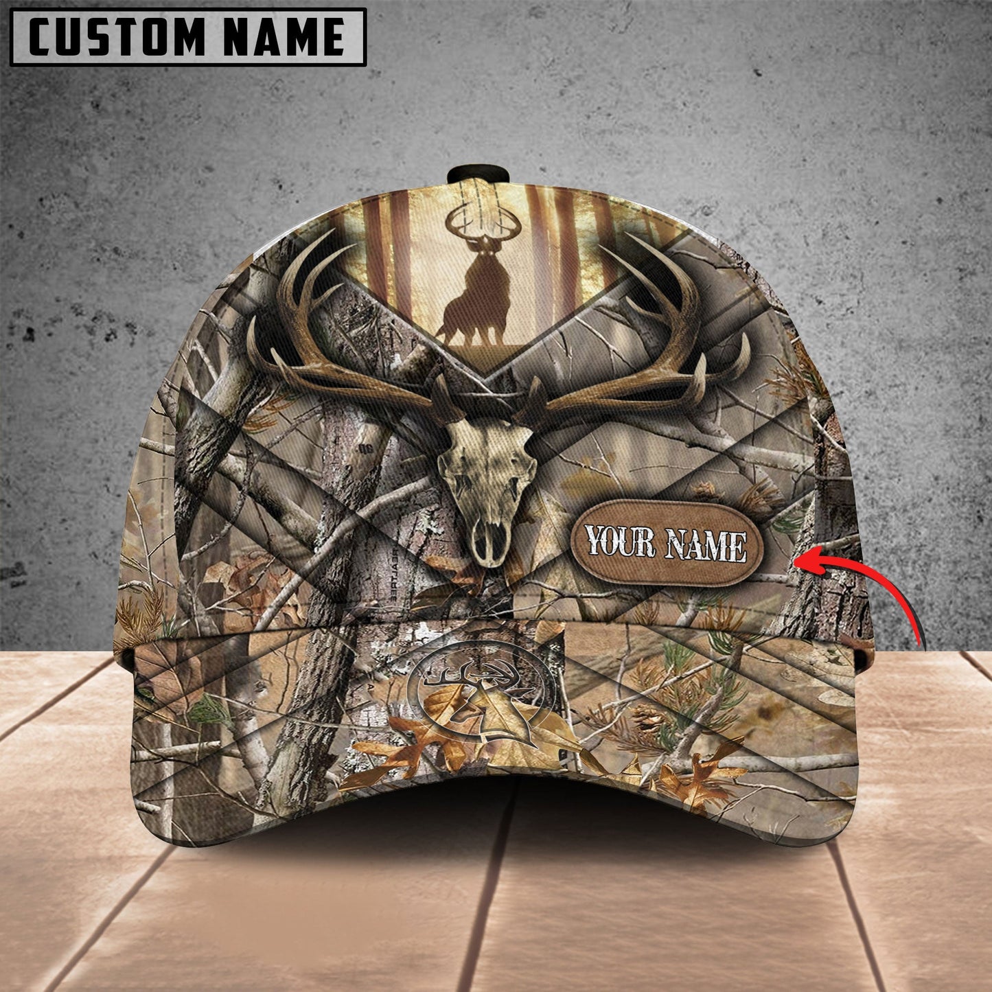 Frenzidea Personalized Deer Skull Hunting Camo Classic Cap