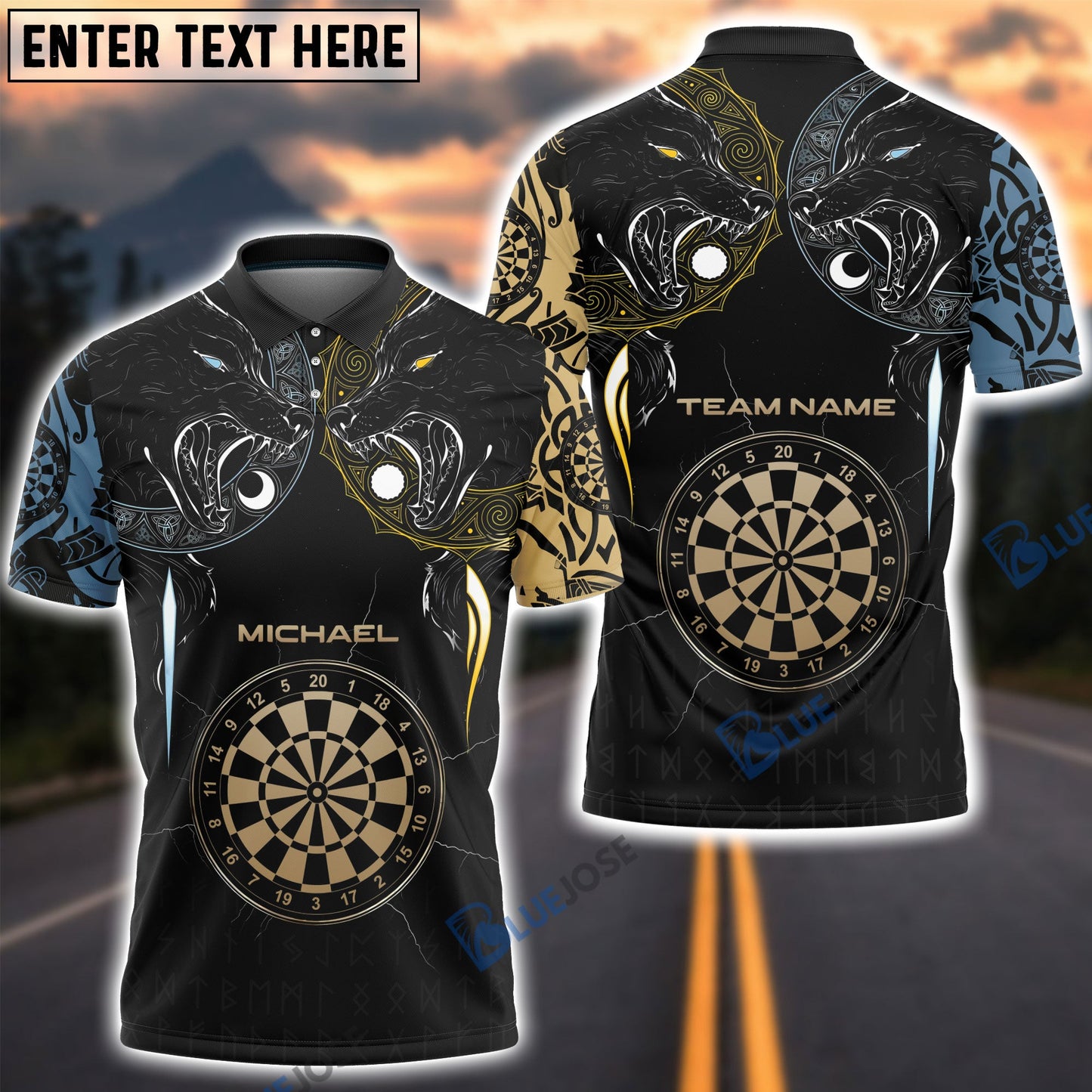 Frenzidea Viking Hati And Skoll Tattoo Custom Darts Shirts