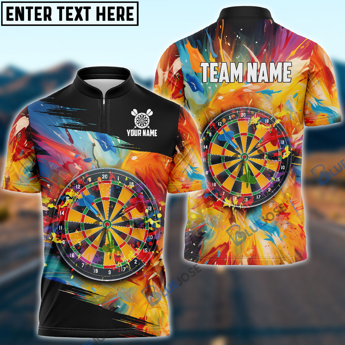 Frenzidea Colorful Dart Personalized Name, Team Name 3D Shirt