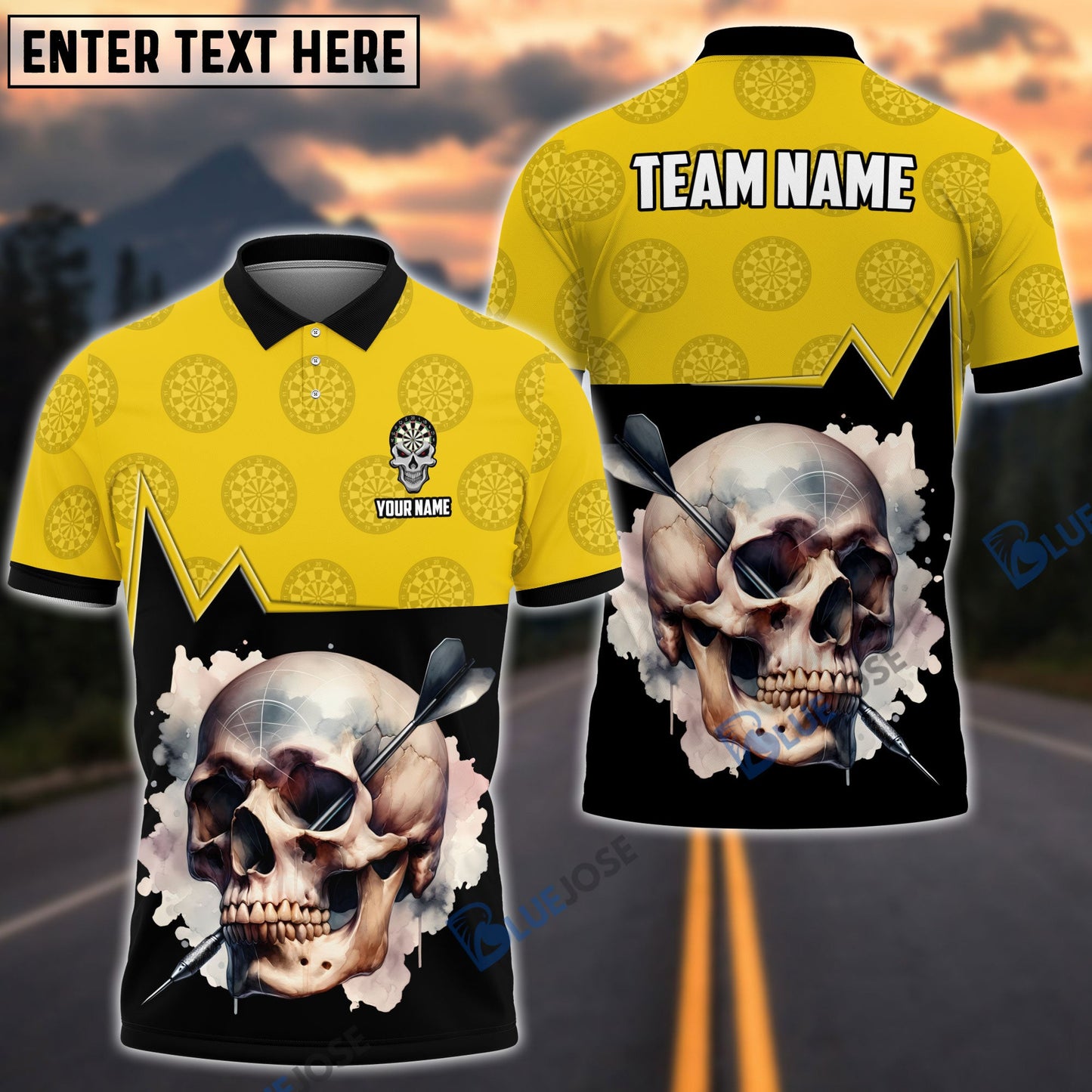 frenzidea Skull Dartboard Personalized Name, Team Name 3D Shirt (5 Colors)