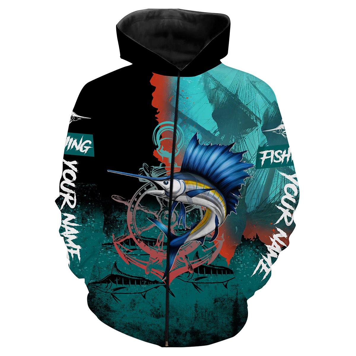 Frenzidea Sailfish Fishing Customize Name 3D Shirts