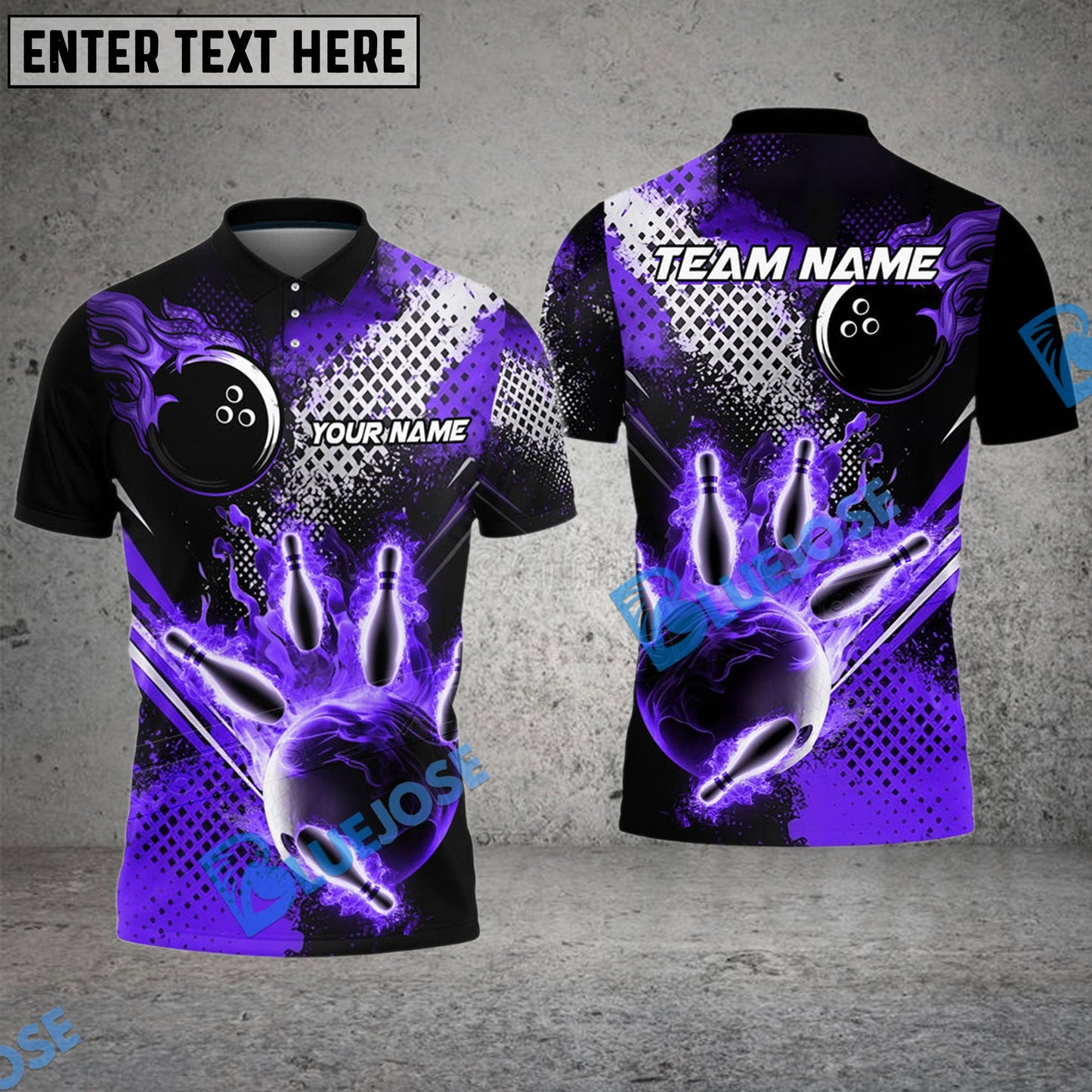 Frenzidea Bowling And Pins Grid Fire Customized Name 3D Shirt (4 Colors)