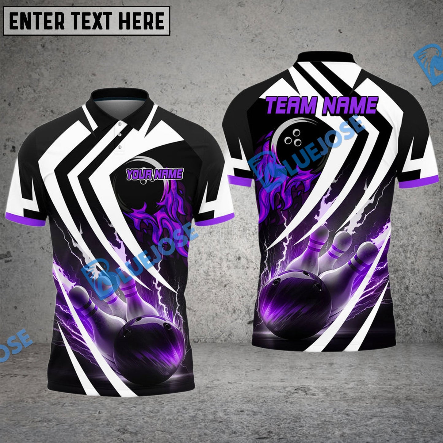 Frenzideas Bowling And Pins Thundering Strike Multicolor Customized Name 3D Shirt ( 4 Colors )