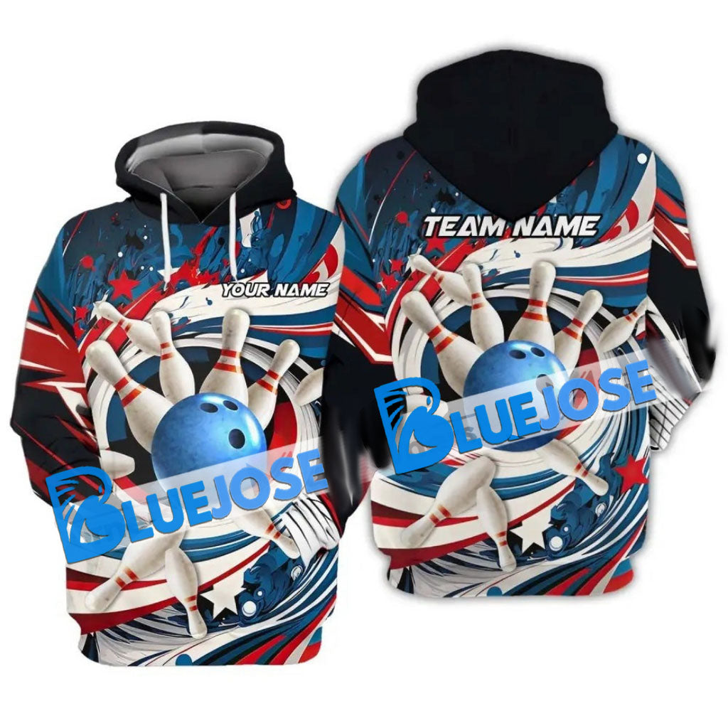 Frenzideas Bowling American Tornado Customized Name, Team Name 3D Shirt