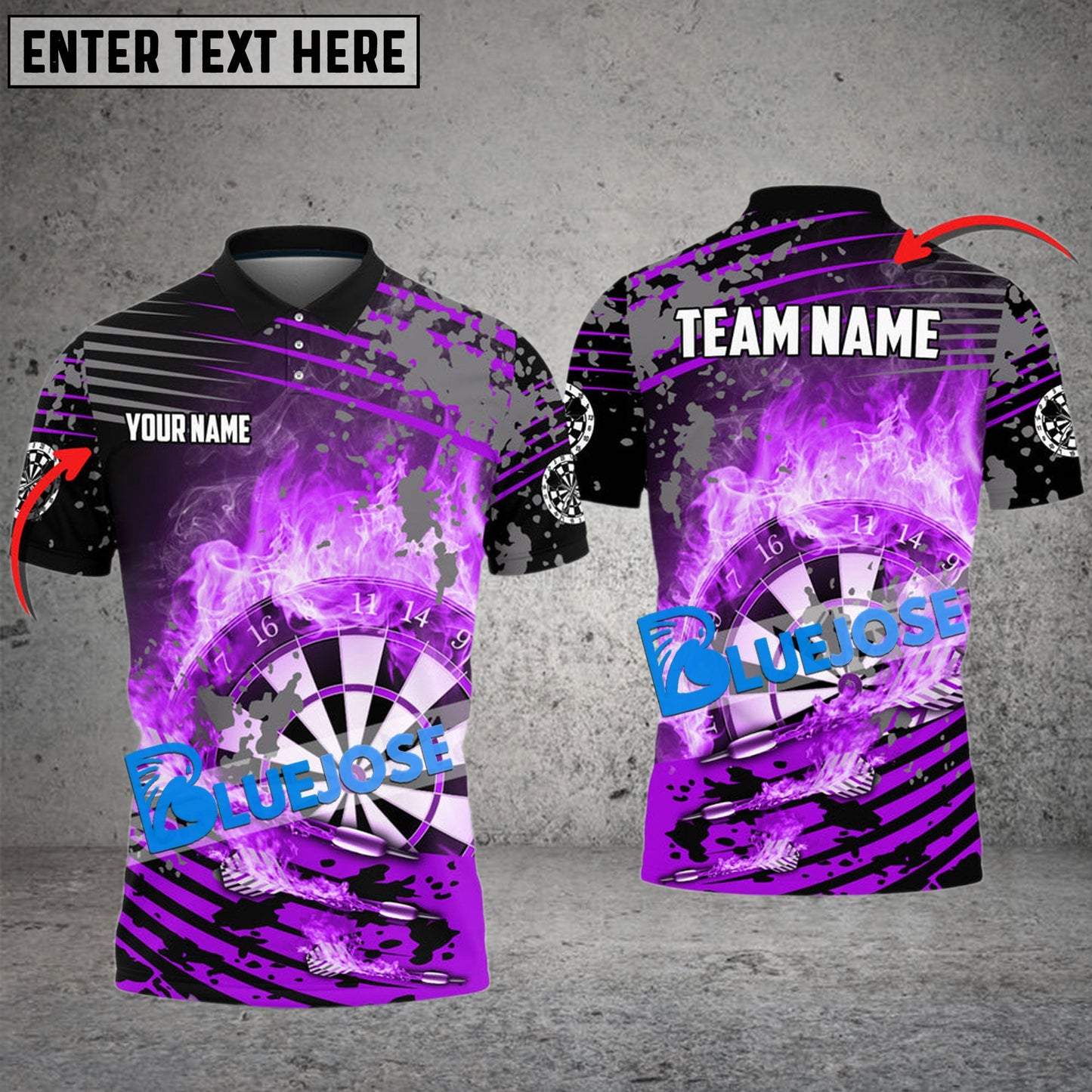 Frenzidea Darts Flame Sport Jerseys Personalized Name, Team Name 3D Shirt (4 Colors)
