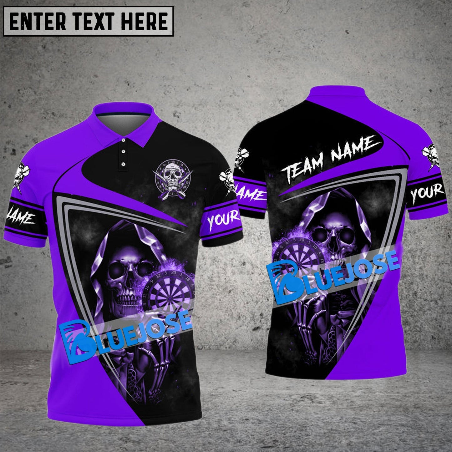 Frenzidea Darts Fire Flame Skull Personalized Name, Team Name 3D Shirt (4 Colors)