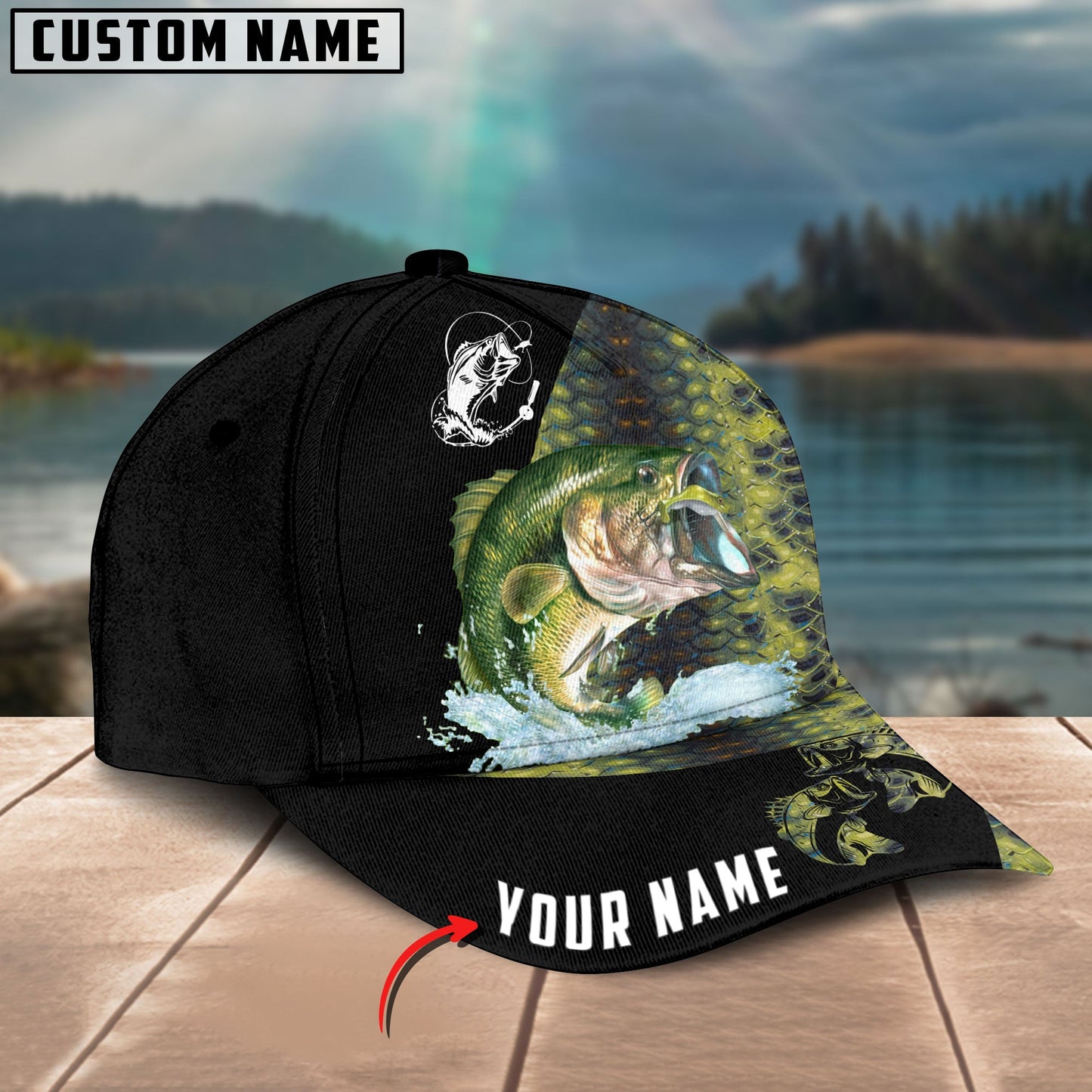 Frenzidea Personalized Bass Fishing Classic Cap