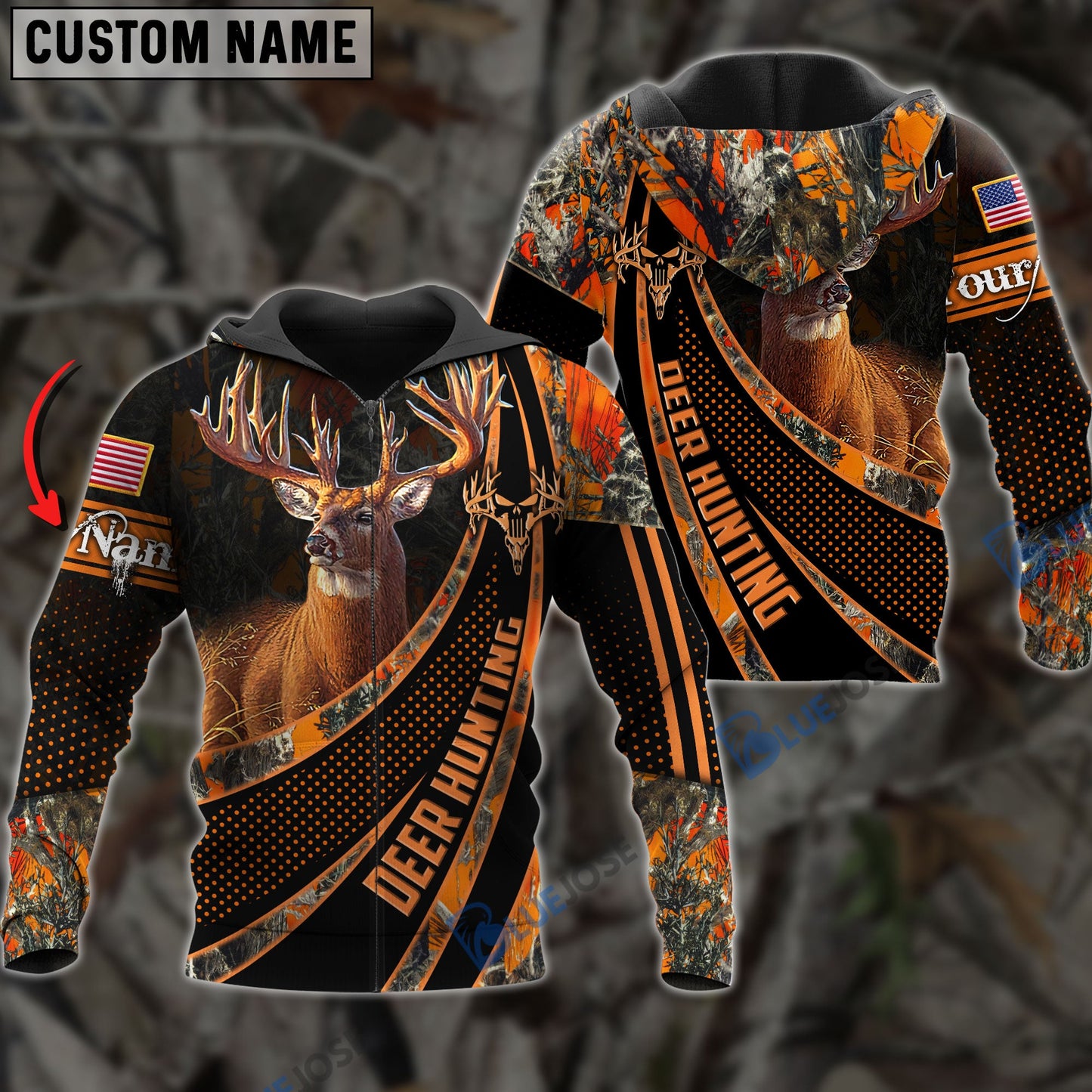 Frenzidea Customized Name Deer Hunting Line 3D Shirts