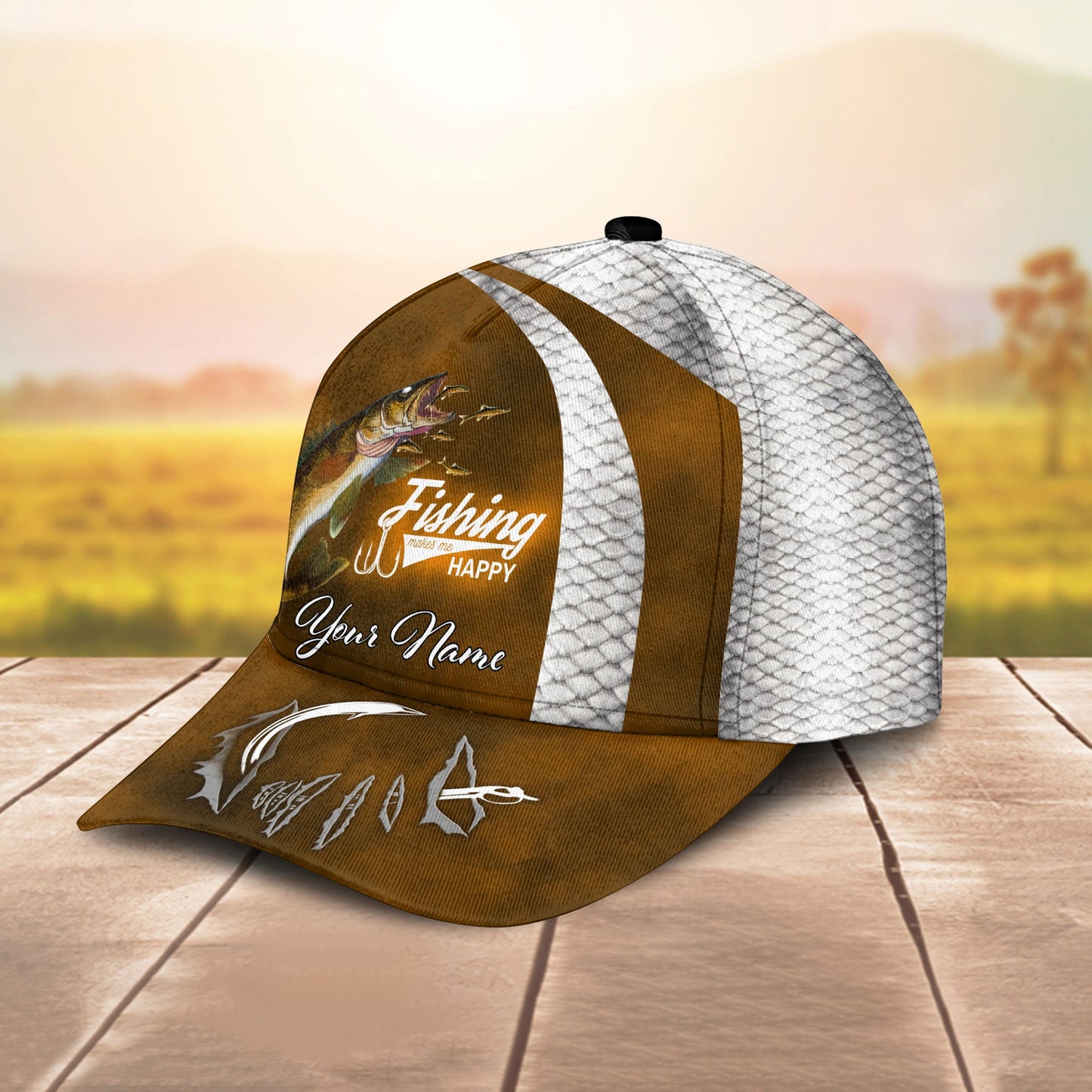 Frenzidea Personalized Walleye Fishing Hook Cap