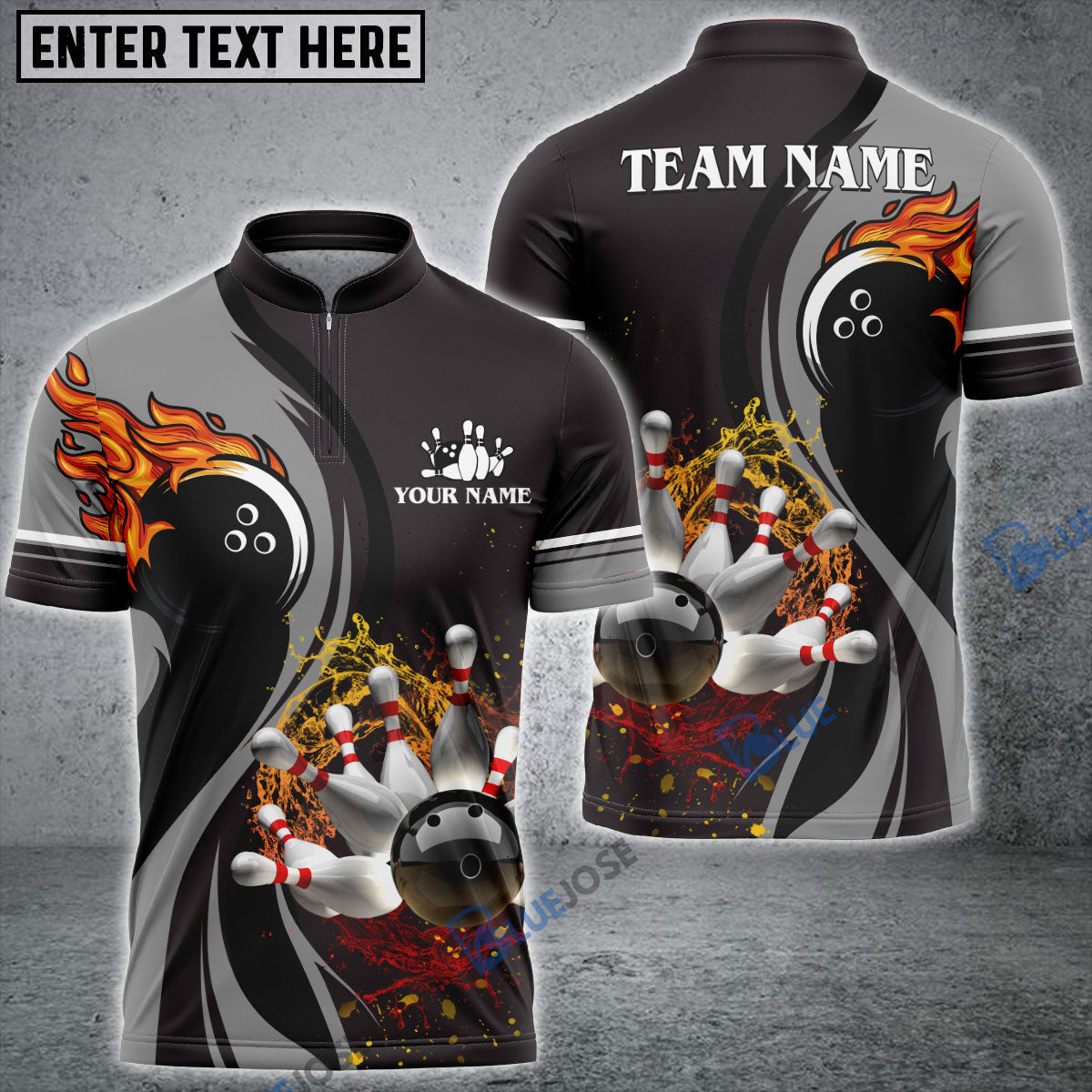 Frenzidea Bowling And Pins Water Flow Multicolor Option Customized Name 3D Shirt