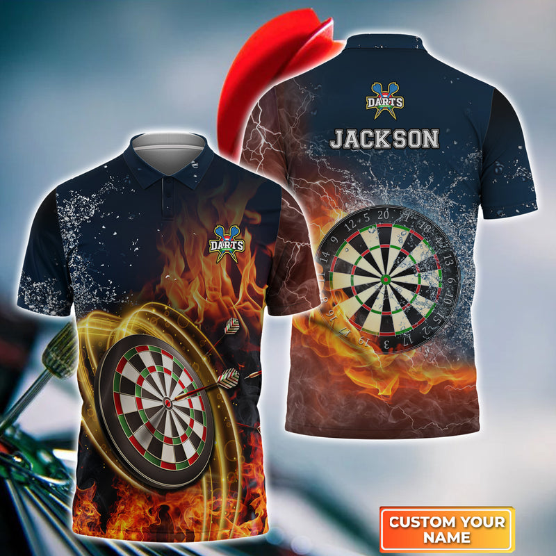 Frenzidea Darts On Fire Personalized Name 3D Shirt