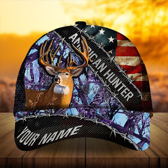 Frenzidea Premium Hedge Of Thorns Flag Deer Hunting Personalized Cap