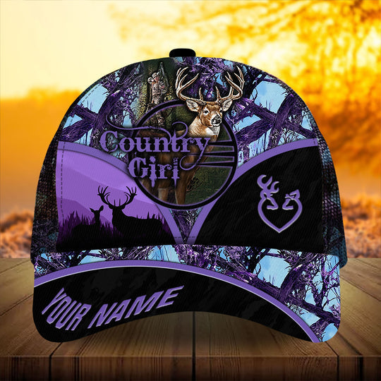 Frenzidea Premium Florapunk Country Girl Deer Hunting Trucker Personalized Cap