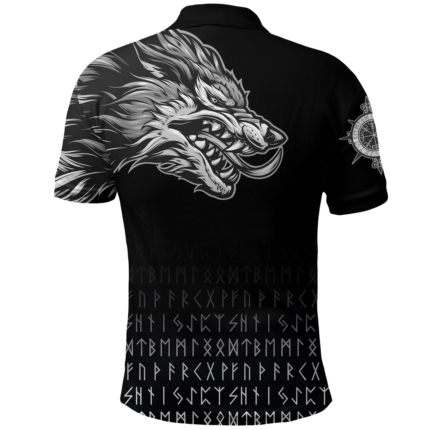 Frenzidea Viking Style Polo Shirts Fenrir Wolf Near Shoulder