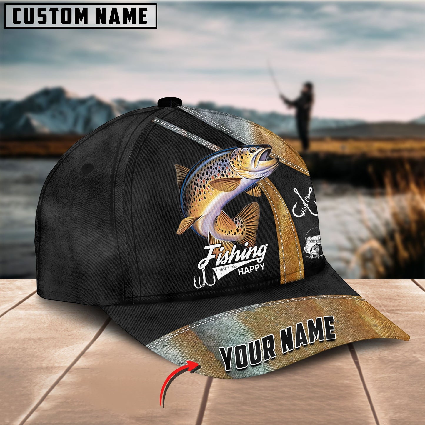 Frenzidea Personalized Trout Fishing Cap