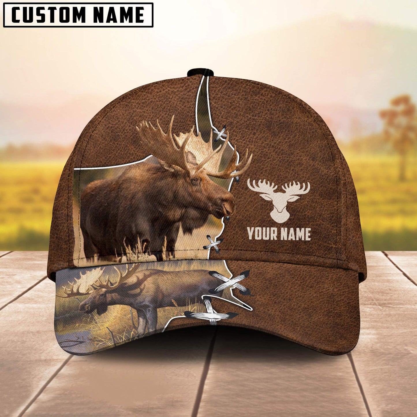 Frenzidea Moose Hunting Camouflage Personalized Cap