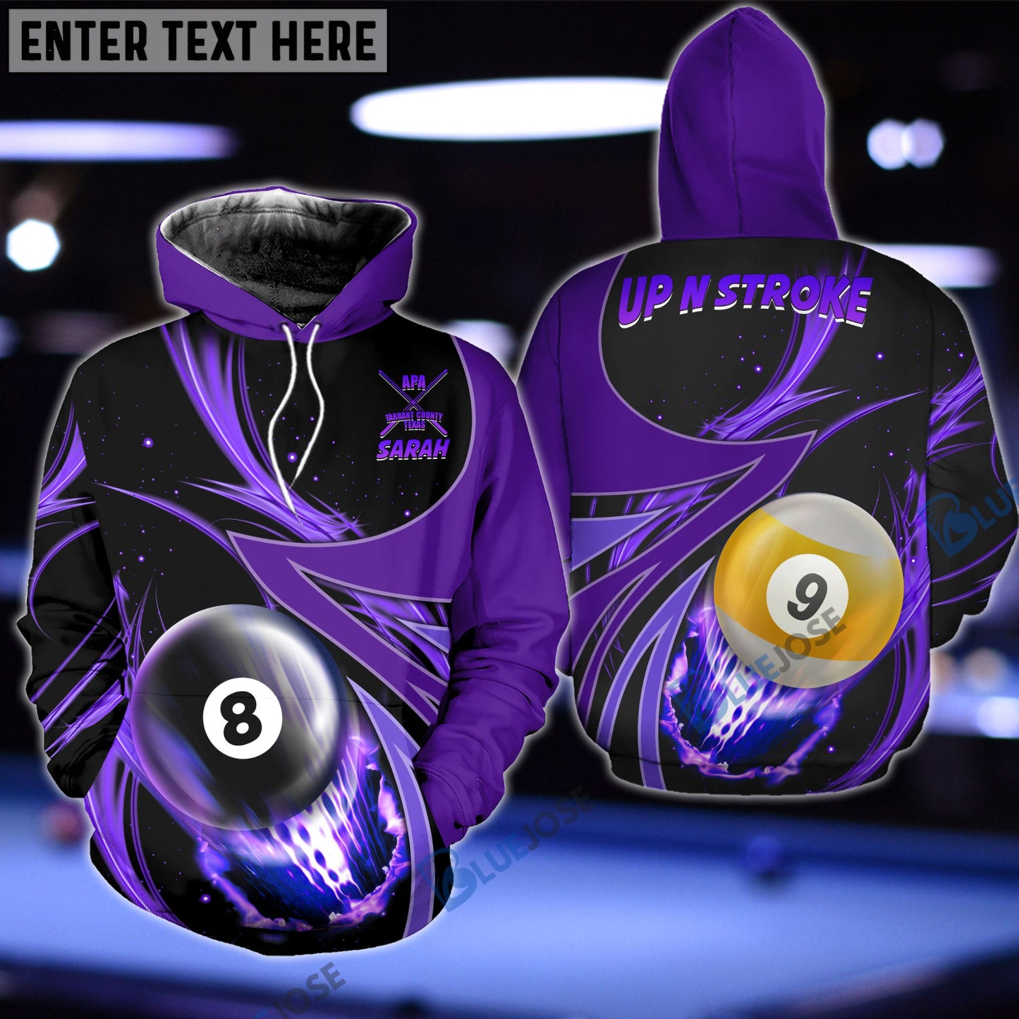 Frenzidea Billiards Skull Up N Stroke Team Personalized Name 3D Shirt