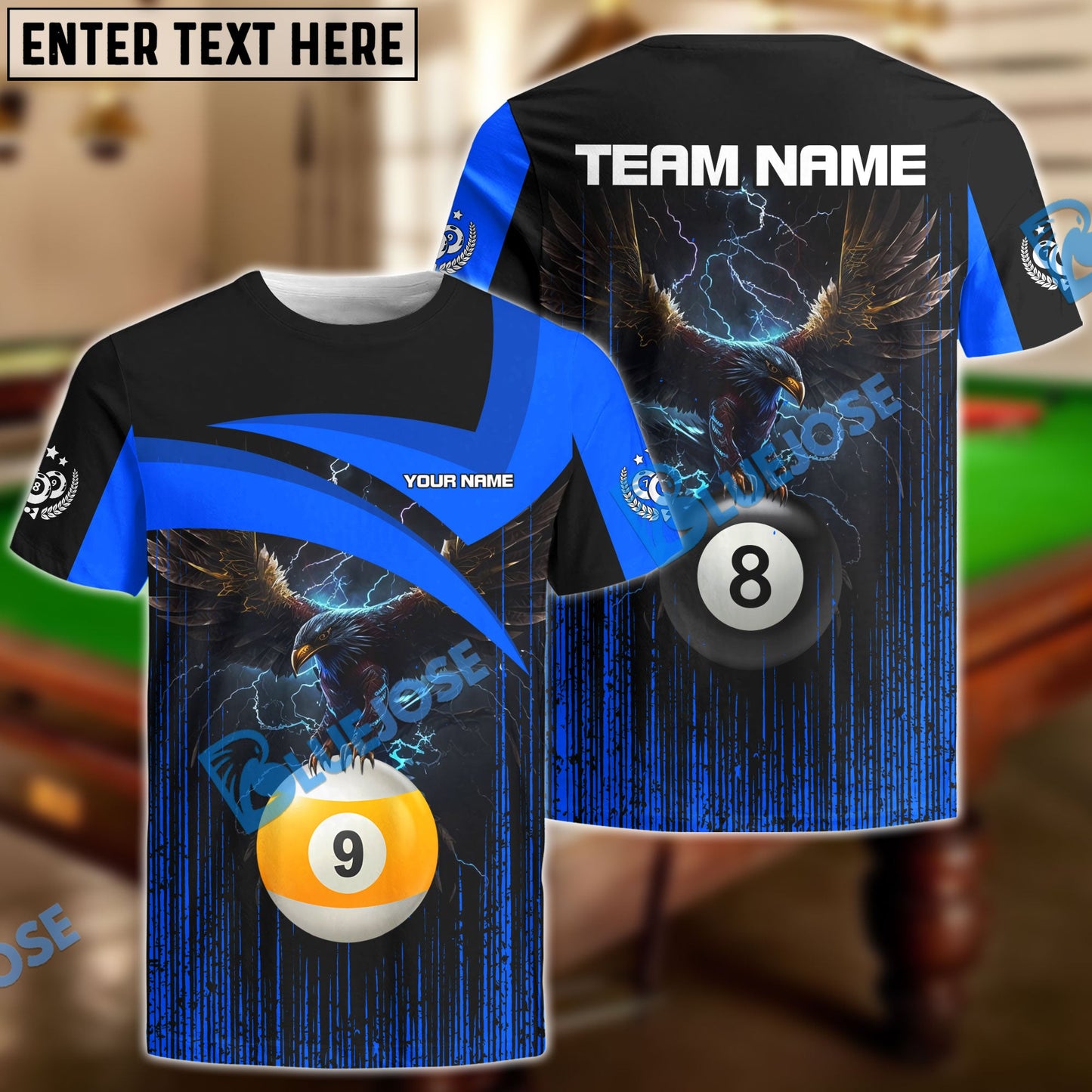 frenzidea Billiards 8-Ball & 9-Ball Eagle Personalized Shirt