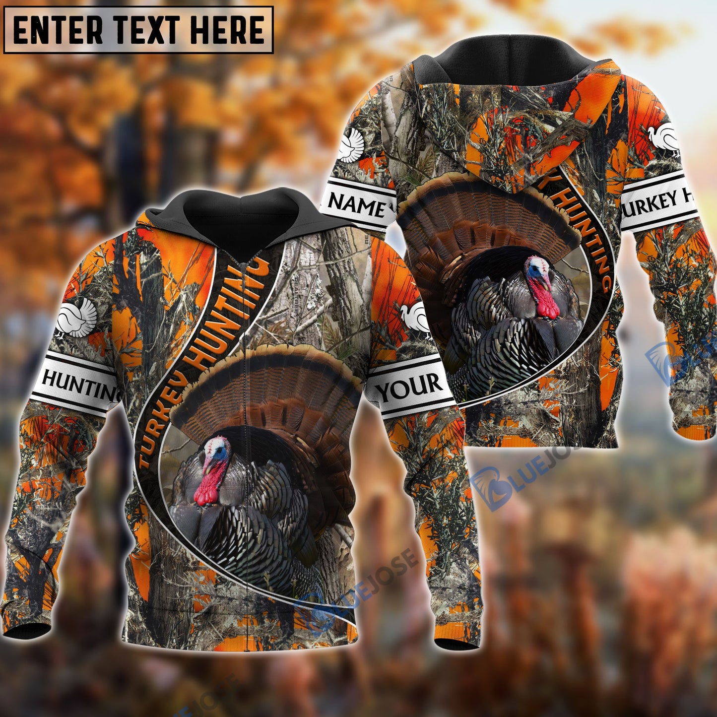 frenzidea The Premium Turkey Hunting Camo Personalized Name 3D Shirt