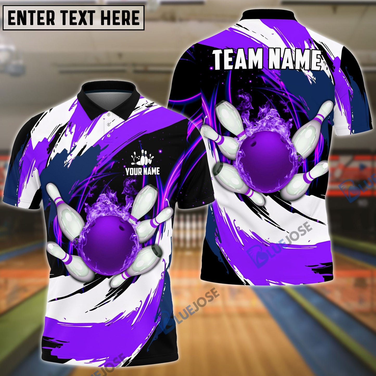 Frenzideas Bowling Color Wave Customized Name, Team Name 3D Shirt (4 Colors)