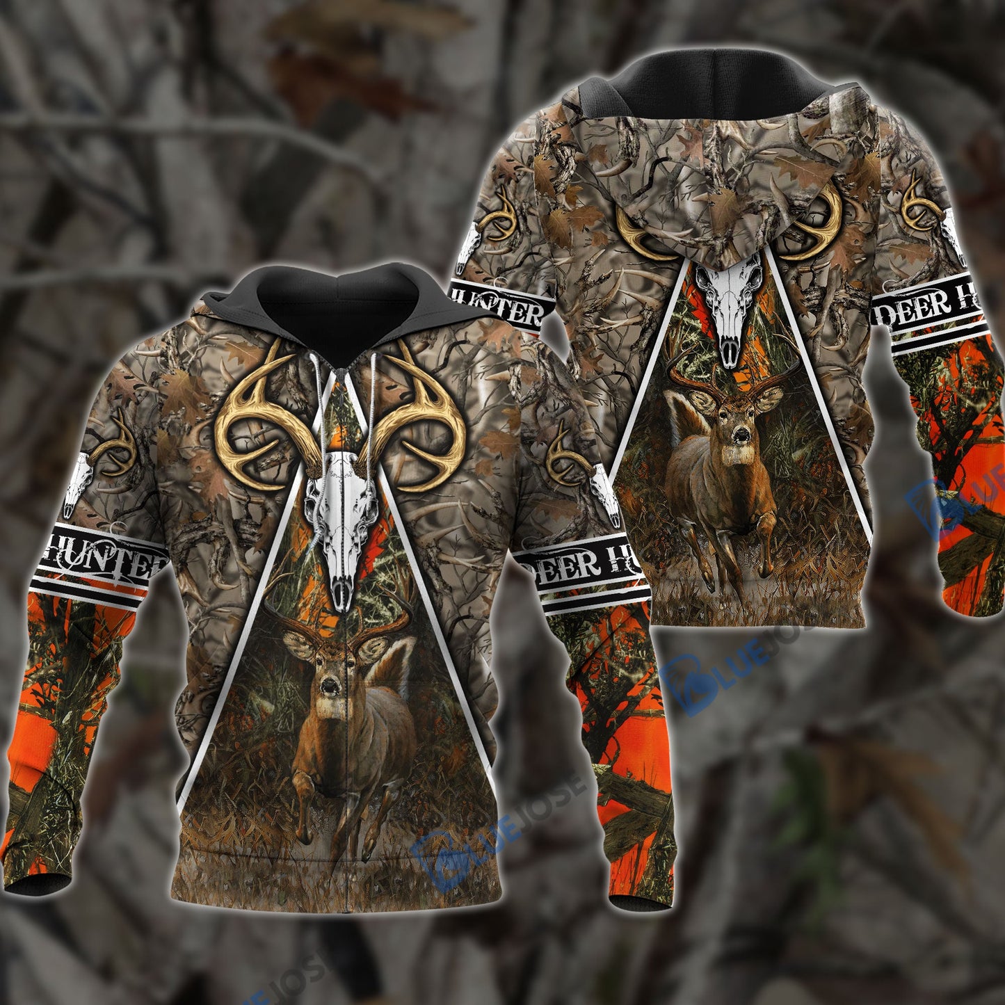 frenzidea Personalized Name Deer Hunting Pattern 3D Shirts