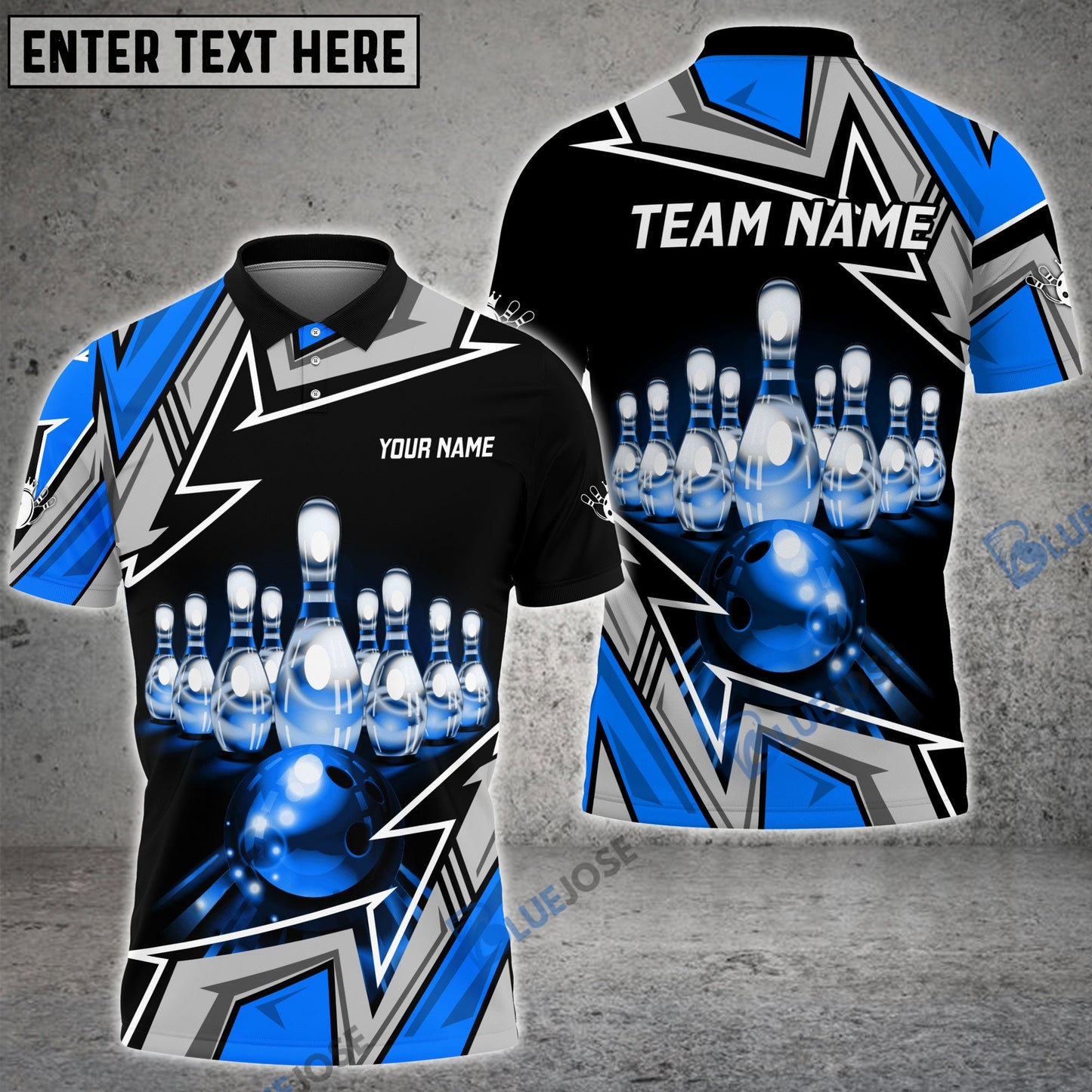 frenzideas Bowling And Pins Premium Super Customized Name 3D Shirt (4 Colors)