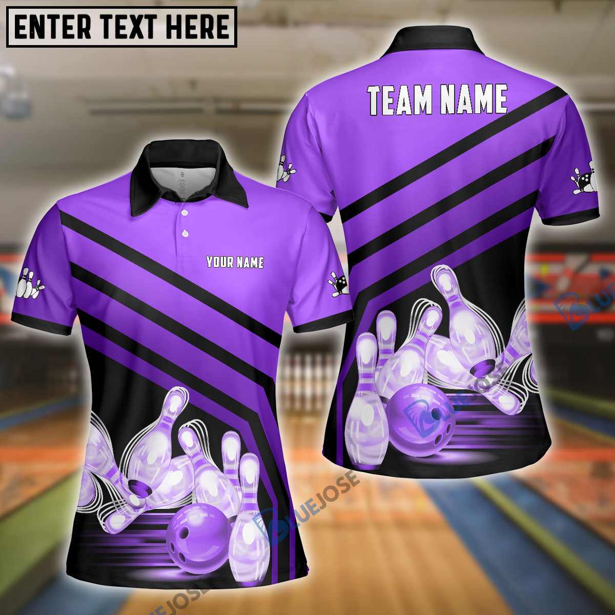 Frenzideas Bowling And Pins Windmill Pattern Customized Name 3D Shirt for Women (5 Colors)