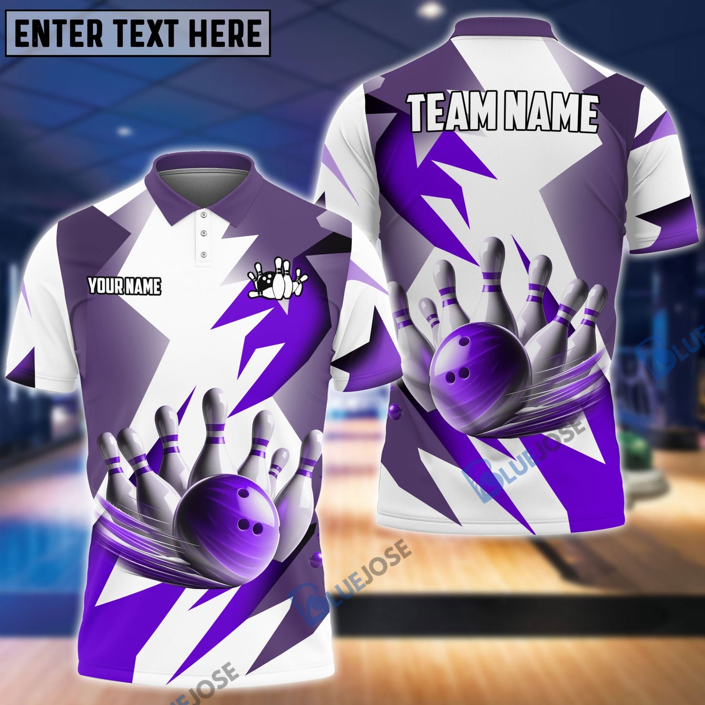 Frenzideas Bowling And Pins Light And Shadow Customized Name, Team Name 3D Shirt (4 Colors)
