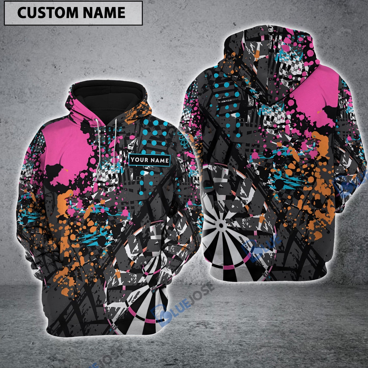 frenzidea Darts Colorful Personalized Name 3D Hoodie