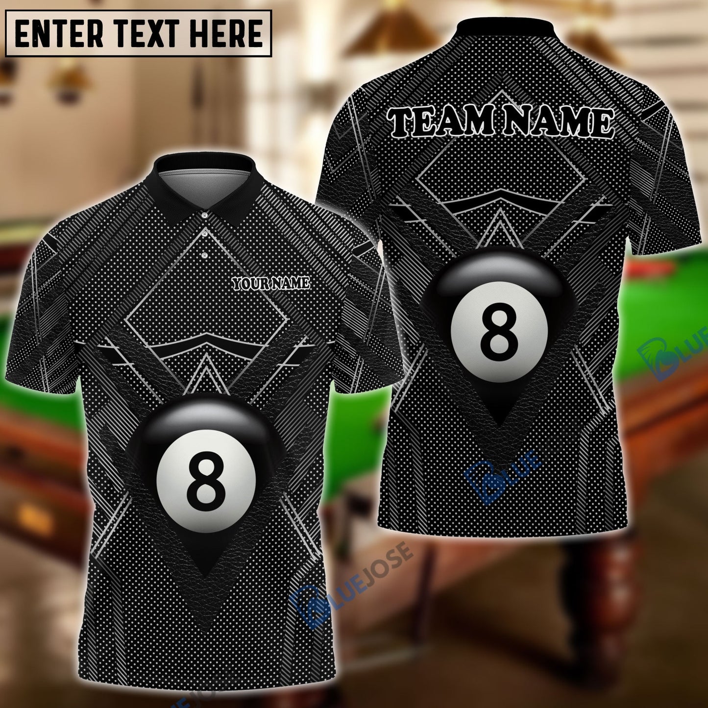 frenzidea Billiards Panther Pattern Personalized Name, Team Name Unisex Shirt