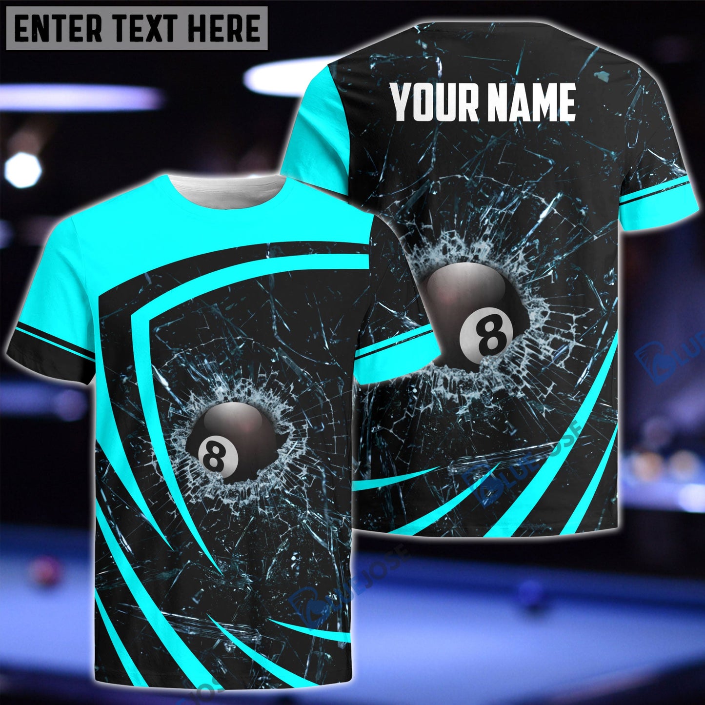 Frenzidea Billiards Broken Glass Personalized 3D Shirt