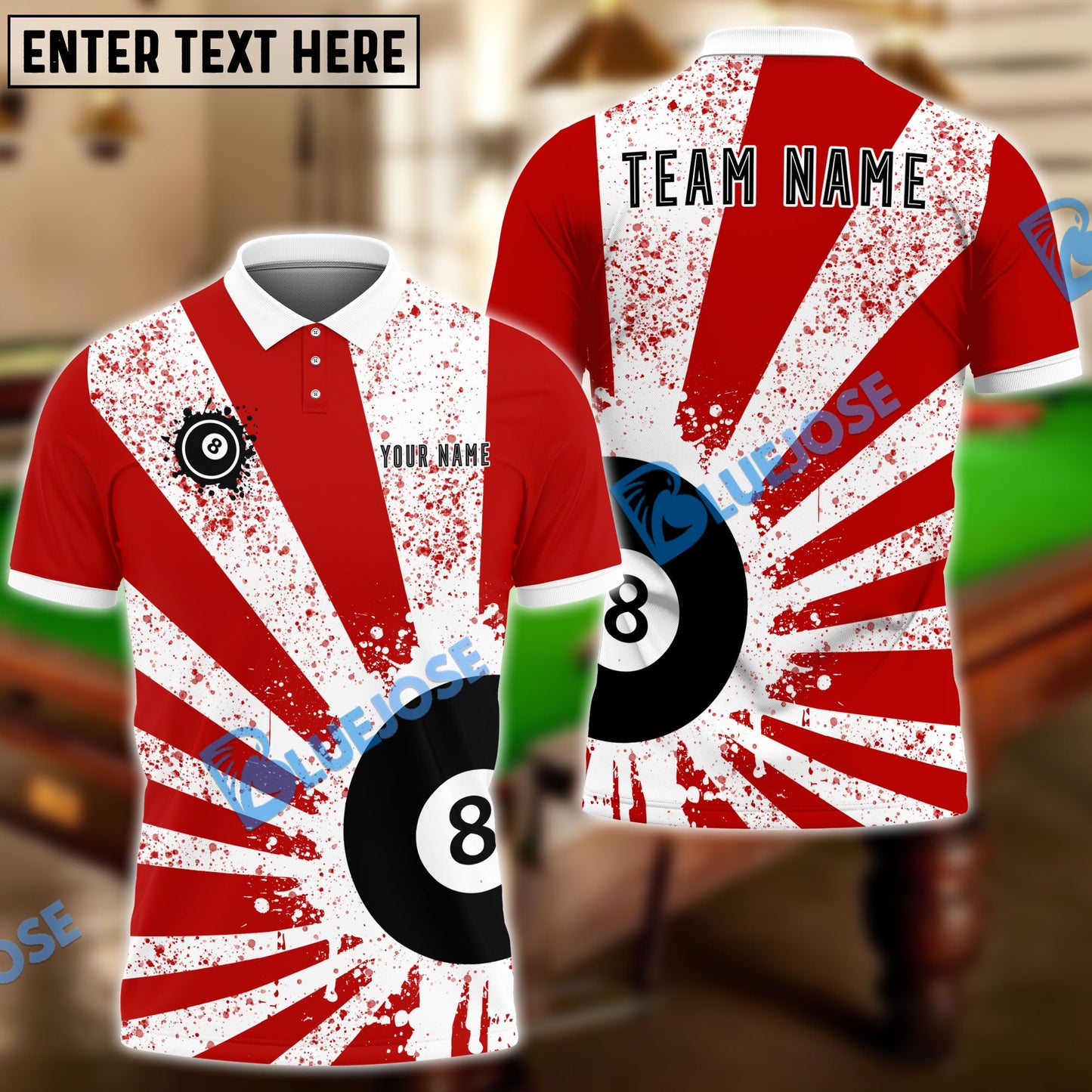 Frenzidea Billiards Starburst Pattern Personalized Shirt ( 6 Colors )