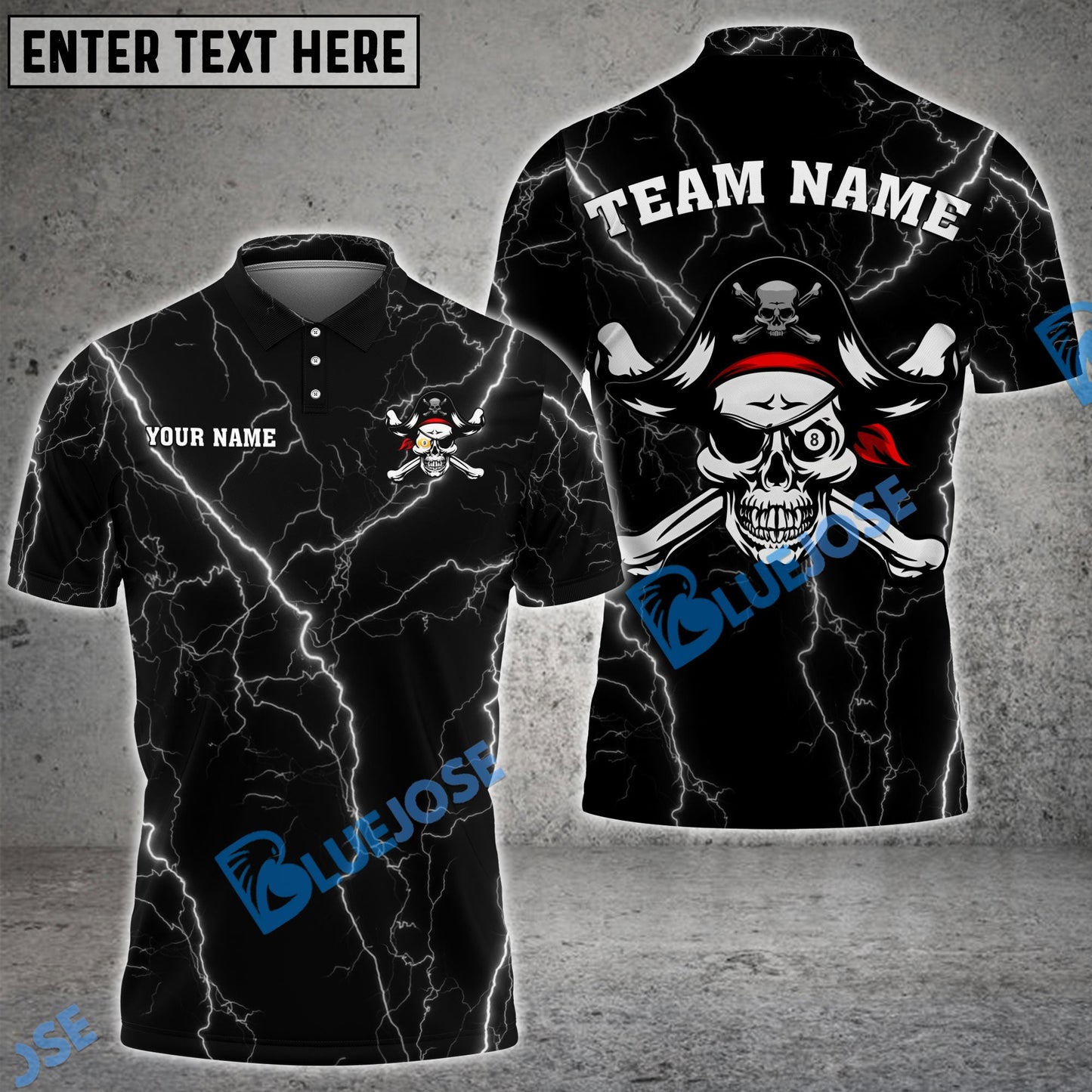 Frenzidea Billiards Pirate Personalized Name, Team Name Unisex Shirt