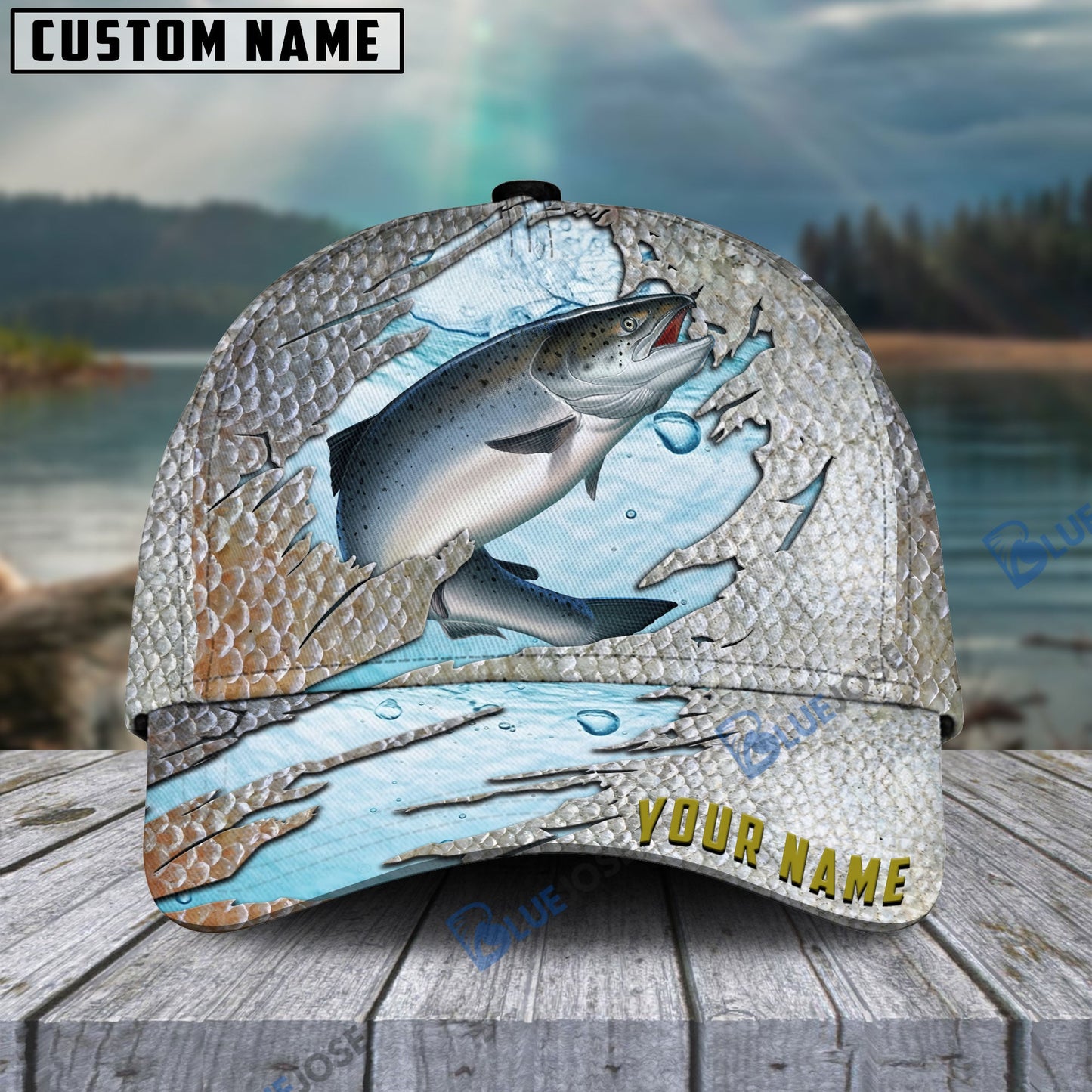 Frenzidea Salmon Fish Cool Fishing Personalized Cap
