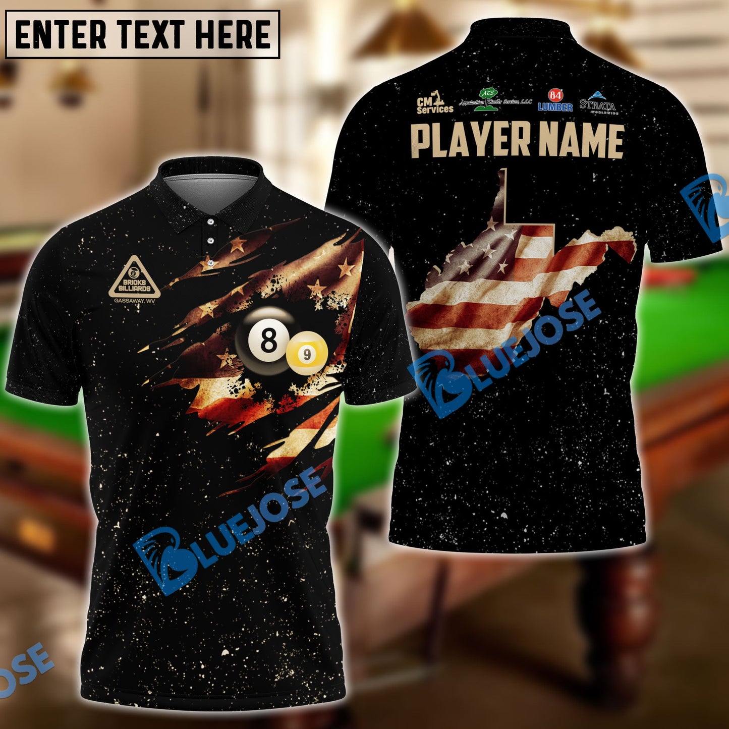 Frenzidea Billiards West Virginia Personalized 3D Shirt