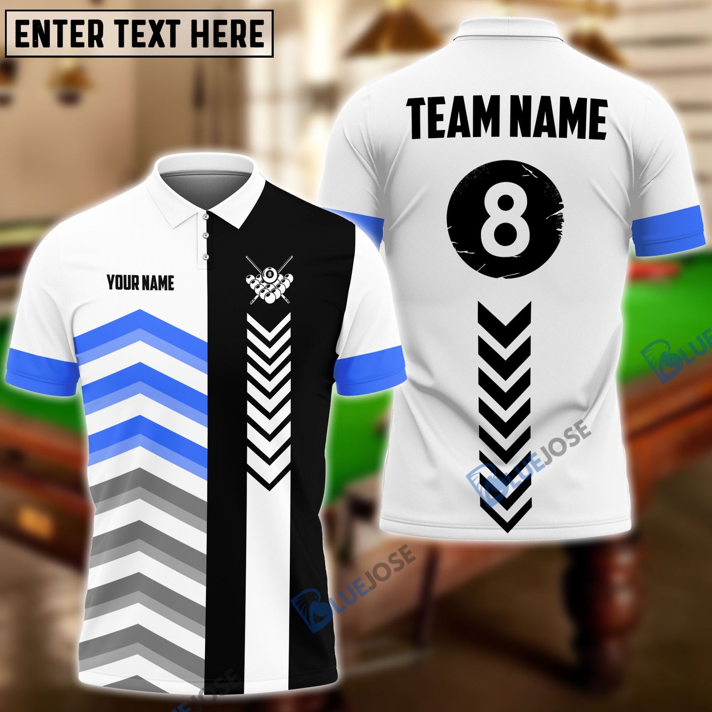 Frenzidea Billiards Arrow Personalized Name, Team Name Shirt