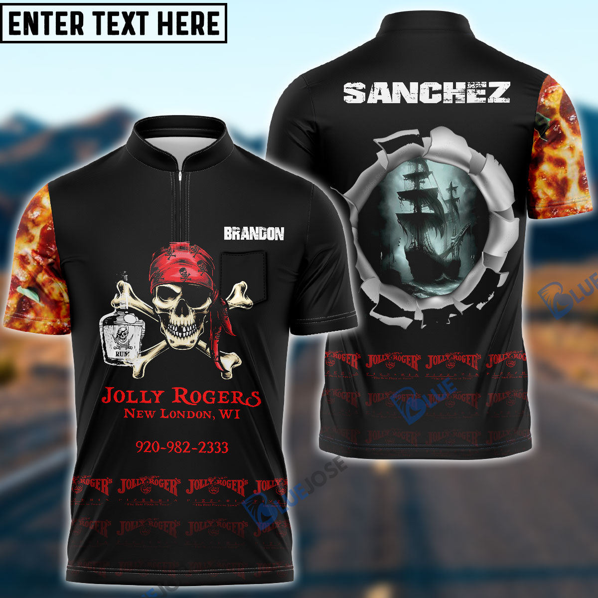 Frenzidea Jolly Rogers Personalized Name 3D Shirt