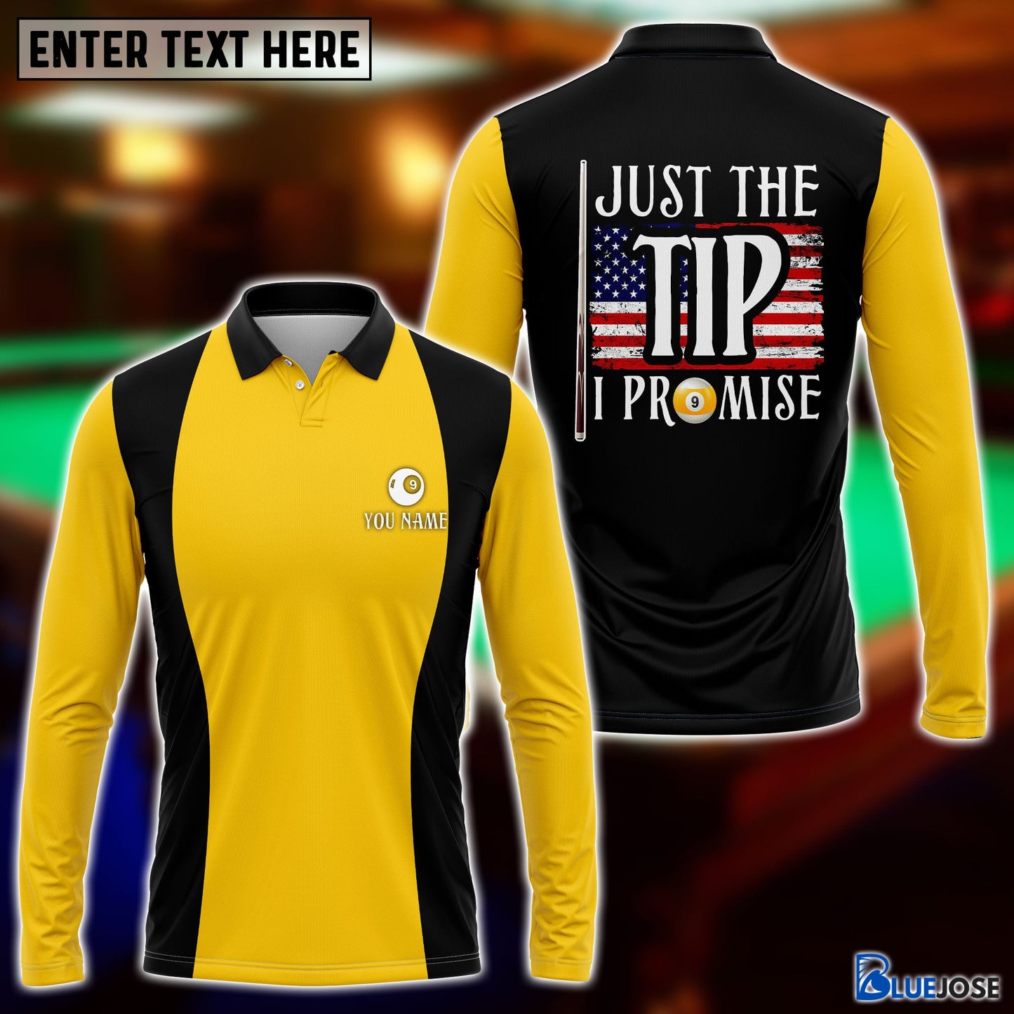 Frenzidea Billiards Just The Tip Personalized Name 3D Shirt